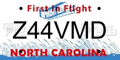 Z44VMD North Carolina License Plate