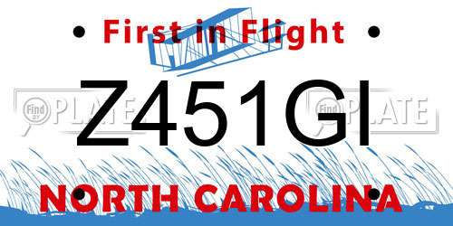 Z451GI North Carolina License Plate
