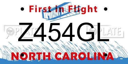 Z454GL North Carolina License Plate
