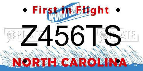 Z456TS North Carolina License Plate