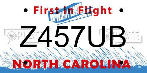 Z457UB North Carolina License Plate