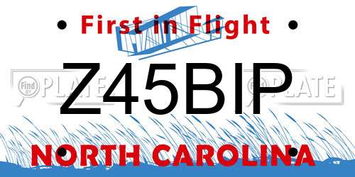Z45BIP North Carolina License Plate
