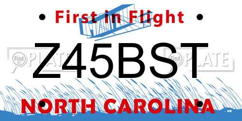 Z45BST North Carolina License Plate