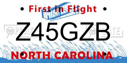 Z45GZB North Carolina License Plate