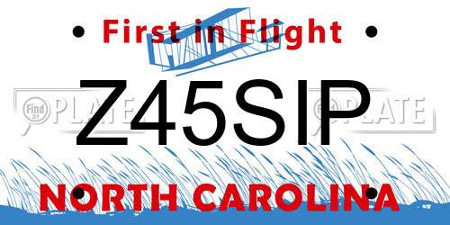 Z45SIP North Carolina License Plate