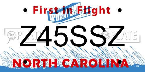 Z45SSZ North Carolina License Plate