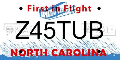 Z45TUB North Carolina License Plate