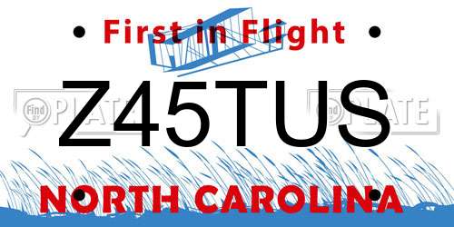 Z45TUS North Carolina License Plate