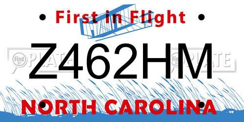 Z462HM North Carolina License Plate
