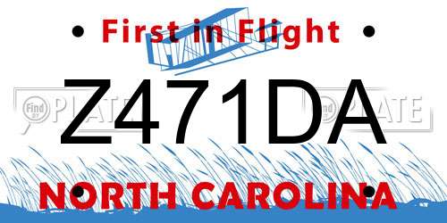 Z471DA North Carolina License Plate