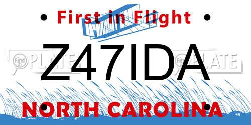 Z47IDA North Carolina License Plate