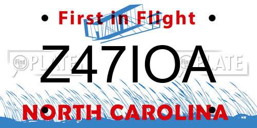 Z47IOA North Carolina License Plate