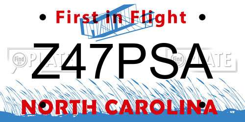 Z47PSA North Carolina License Plate