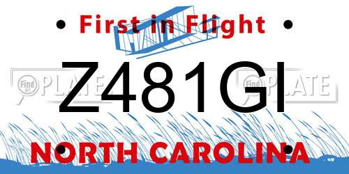 Z481GI North Carolina License Plate
