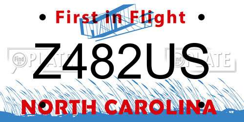 Z482US North Carolina License Plate