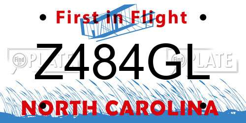Z484GL North Carolina License Plate