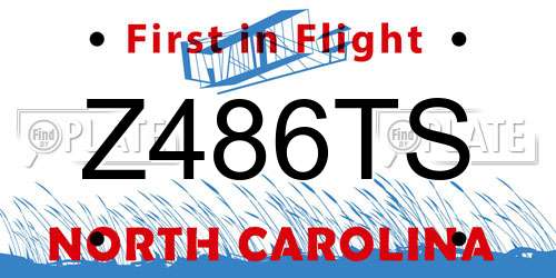 Z486TS North Carolina License Plate