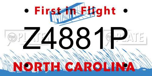 Z4881P North Carolina License Plate