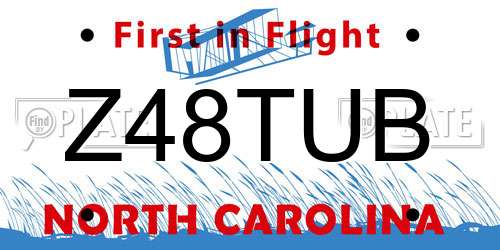 Z48TUB North Carolina License Plate