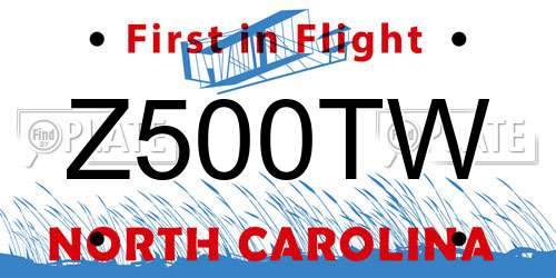 Z500TW North Carolina License Plate