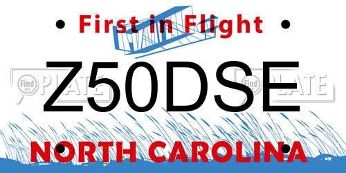 Z50DSE North Carolina License Plate