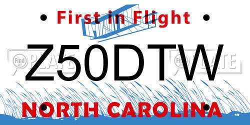 Z50DTW North Carolina License Plate