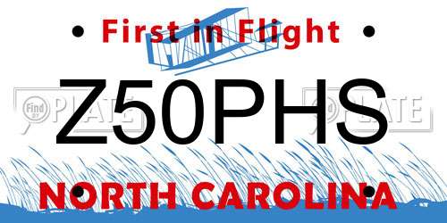 Z50PHS North Carolina License Plate