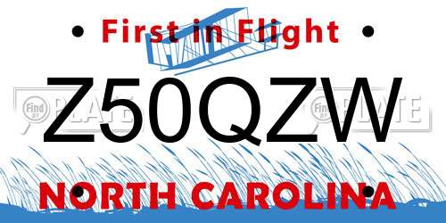 Z50QZW North Carolina License Plate