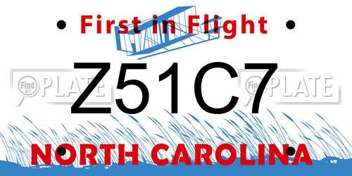 Z51C7 North Carolina License Plate