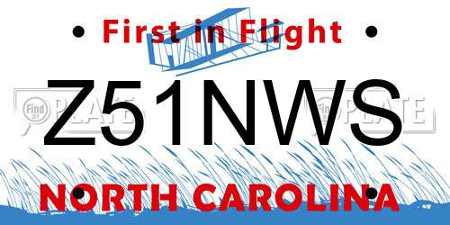 Z51NWS North Carolina License Plate