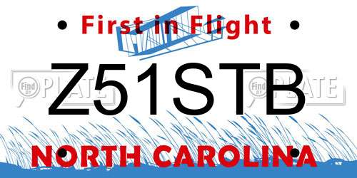 Z51STB North Carolina License Plate
