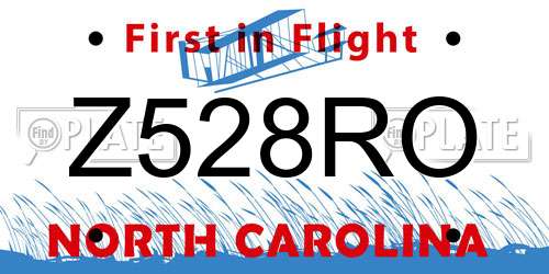Z528RO North Carolina License Plate