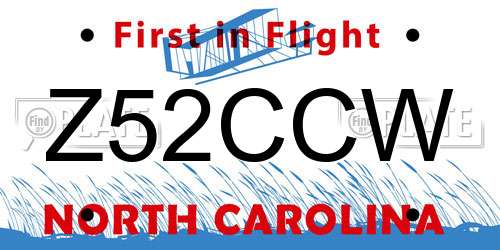 Z52CCW North Carolina License Plate
