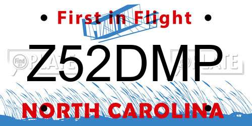 Z52DMP North Carolina License Plate