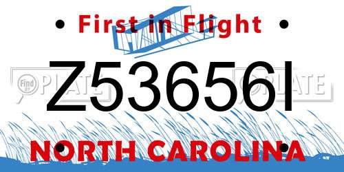 Z53656I North Carolina License Plate