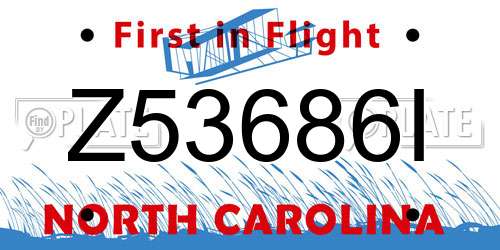 Z53686I North Carolina License Plate