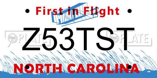 Z53TST North Carolina License Plate