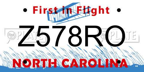 Z578RO North Carolina License Plate