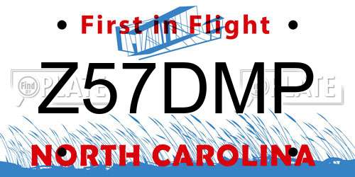 Z57DMP North Carolina License Plate