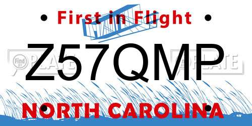 Z57QMP North Carolina License Plate