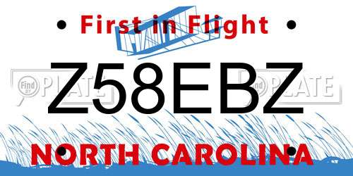 Z58EBZ North Carolina License Plate