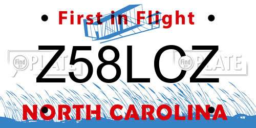 Z58LCZ North Carolina License Plate