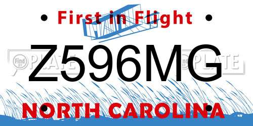 Z596MG North Carolina License Plate