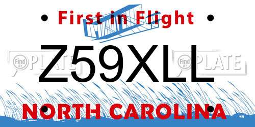 Z59XLL North Carolina License Plate