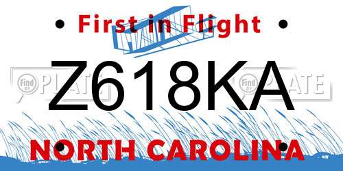 Z618KA North Carolina License Plate