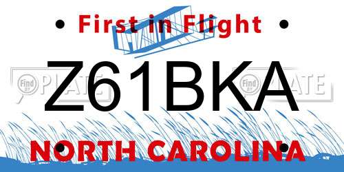 Z61BKA North Carolina License Plate