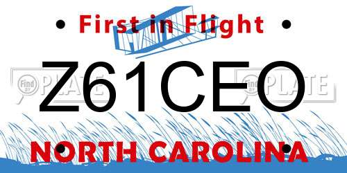 Z61CEO North Carolina License Plate