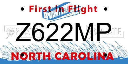 Z622MP North Carolina License Plate