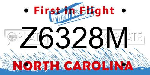 Z6328M North Carolina License Plate