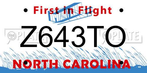 Z643TO North Carolina License Plate
